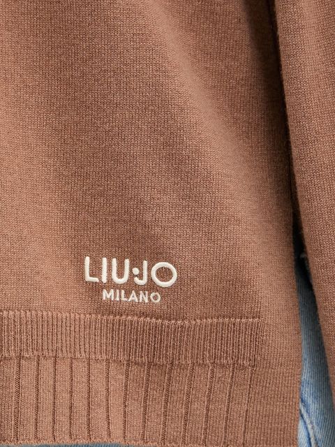 Liu Jo sweter wełniany damski kolor brązowy lekki TF5180.MS026