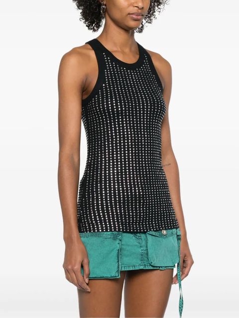 The Attico crystal-embellished tank top - Black