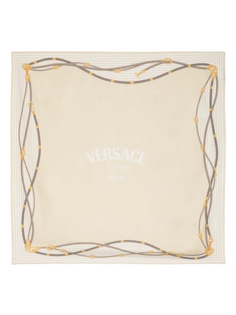 Versace Greca Nautical-print silk scarf - Neutrals