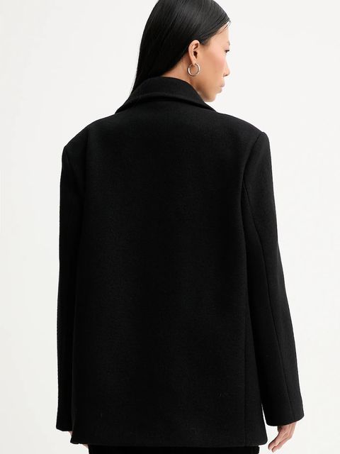 IRO płaszcz z dodatkiem wełny WM137CARIBE kolor czarny CARIBE