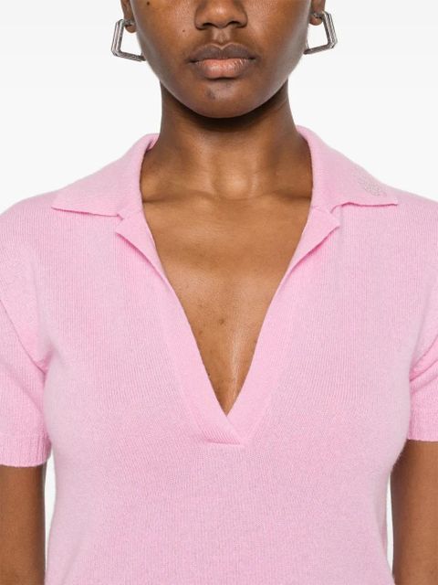 Blumarine logo-appliqué polo top - Pink - zdjęcie produktu nr 2