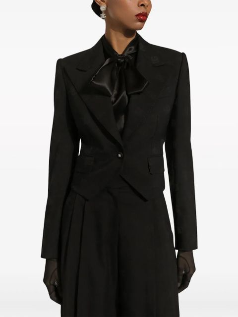 Dolce & Gabbana monogram-jacquard single-breasted blazer - Black