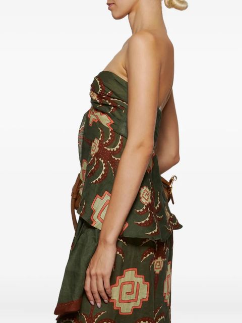 Johanna Ortiz Arkana ring-detail strapless top - Green - zdjęcie produktu nr 2