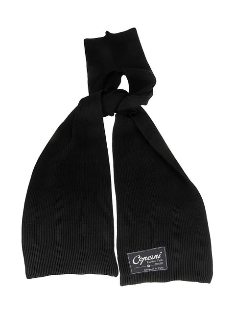 Coperni logo patch ribbed scarf - Black - zdjęcie produktu nr 2