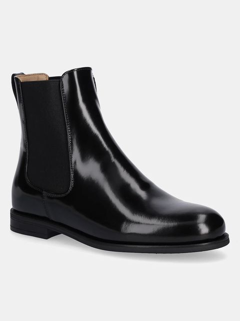 BOSS sztyblety skórzane Lycia damskie kolor czarny na płaskim obcasie 50552791 - zdjęcie produktu nr 1