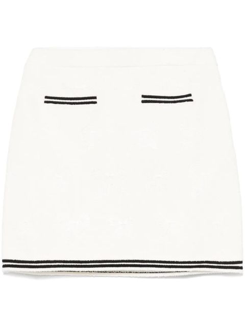 Self-Portrait bow-jacquard mini skirt - White - zdjęcie produktu nr 1