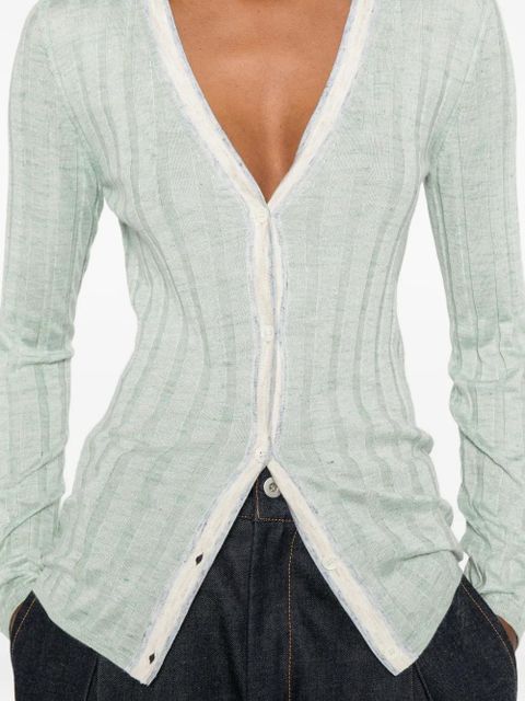 Prada ribbed cardigan - Green