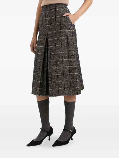 Dolce & Gabbana checked pleated midi skirt - Grey