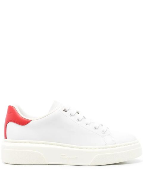 Ferragamo leather lace-up low-top sneakers - White - zdjęcie produktu nr 1