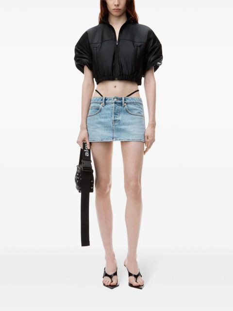 Alexander Wang strap-detail low-rise denim skirt - Blue