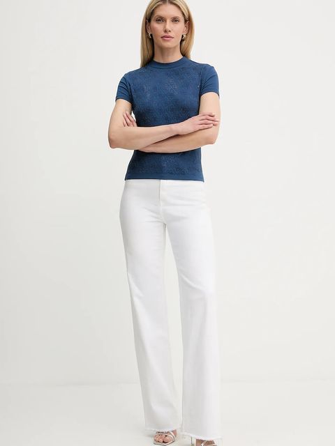 Guess t-shirt damski kolor niebieski W4BI26 J1314