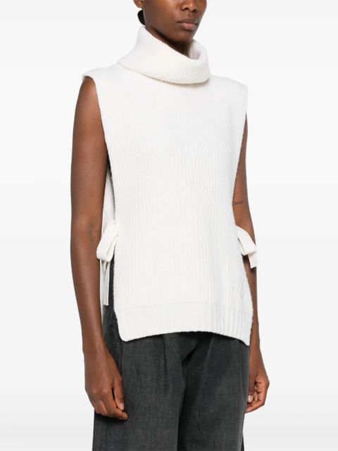 Golden Goose logo-embroidered fisherman's-knit vest - Neutrals