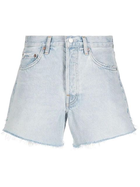 AGOLDE frayed-edge denim shorts - Blue