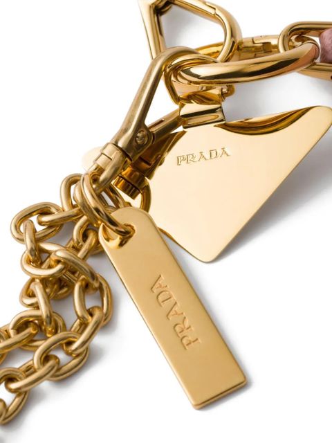 Prada logo-plaque leather card holder - Pink - zdjęcie produktu nr 2