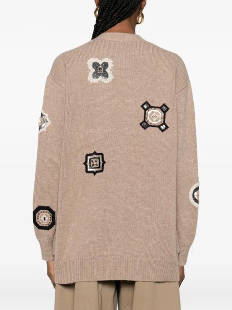 Max Mara Gioire appliquéd pocket cardigan - Neutrals