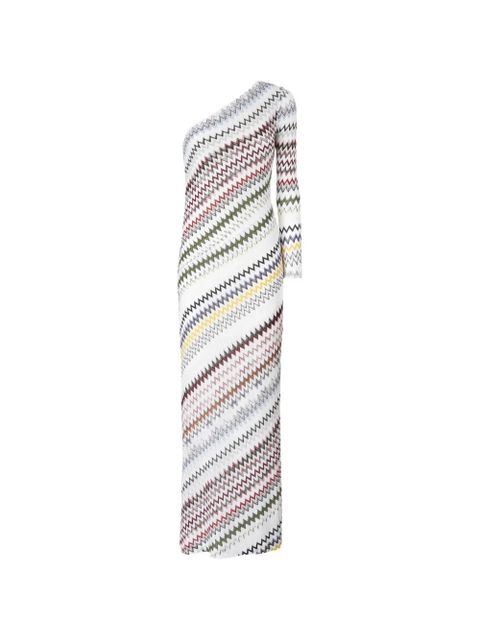 Missoni one-shoulder chevron-pattern maxi dress - White - zdjęcie produktu nr 1