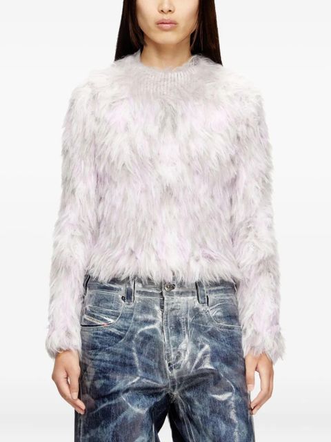 Diesel long-sleeve textured sweater - White