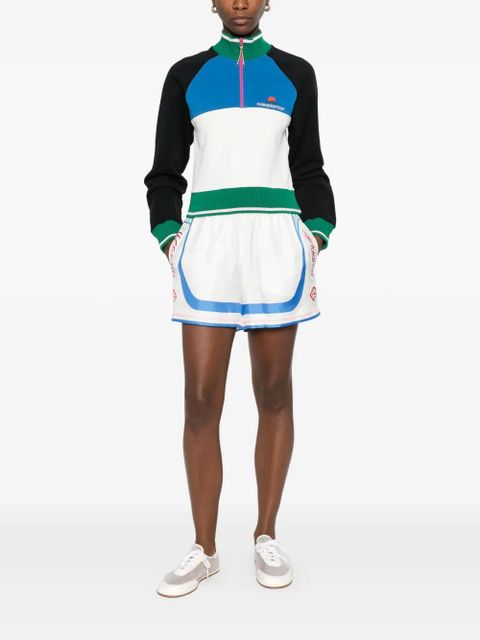 Casablanca Fuji Dream silk shorts - White