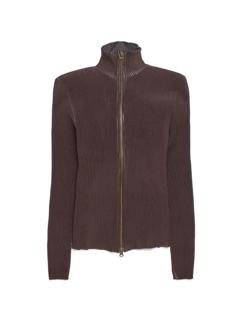 Isa Boulder zip-up ribbed cardigan - Brown - zdjęcie produktu nr 1