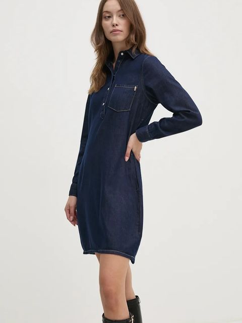 Pepe Jeans sukienka jeansowa REGULAR PULL-OVER DRESS kolor granatowy mini prosta PL953628BC3