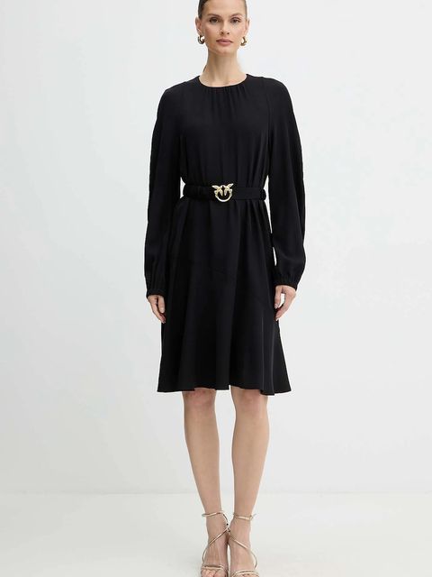 Pinko sukienka kolor czarny mini rozkloszowana 105727 A2U2