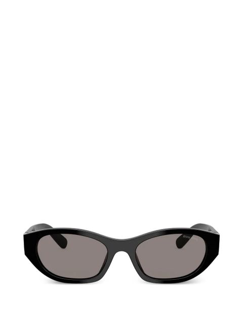 Miu Miu Eyewear geometric-frame logo sunglasses - Black - zdjęcie produktu nr 1