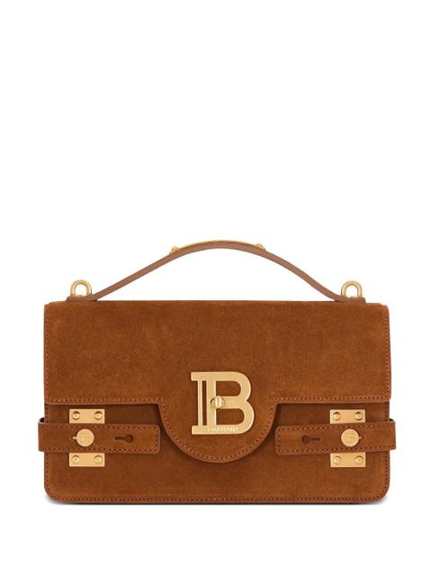 Balmain B-Buzz 24 suede shoulder bag - Brown - zdjęcie produktu nr 1
