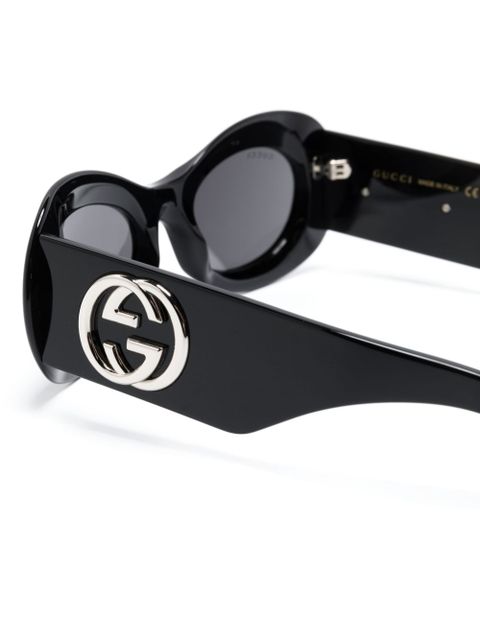 Gucci Eyewear Interlocking G oval-frame sunglasses - Black