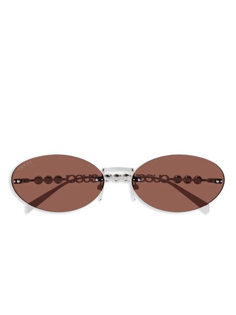 Gucci Eyewear oval sunglasses - Silver - zdjęcie produktu nr 1