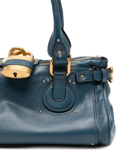 Chloé Paddington grained leather shoulder bag - Blue