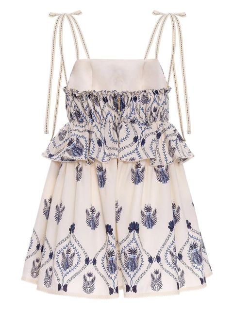 Agua By Agua Bendita Salvador Jarrón cotton mini dress - Neutrals