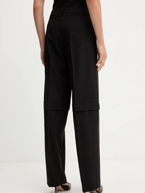 Patrizia Pepe spodnie damskie kolor czarny proste high waist 2P1706 A498