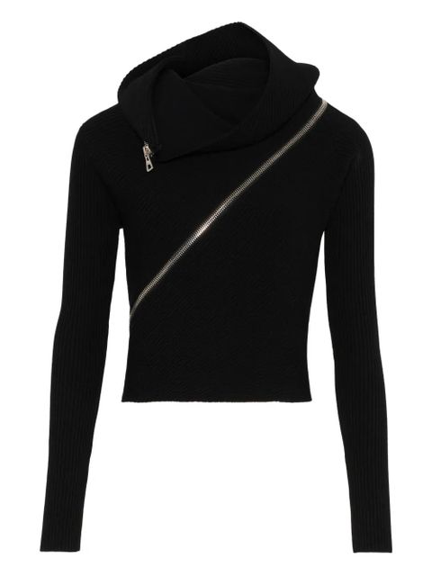 Jean Paul Gaultier ribbed zipped high-neck sweater - Black - zdjęcie produktu nr 1
