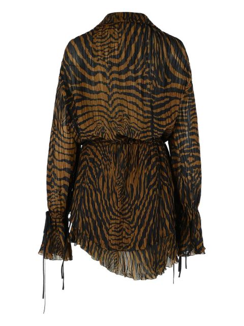 Blumarine zebra-print mini dress - Brown