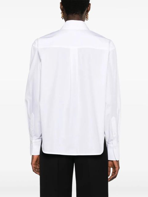 Victoria Beckham logo-embroidered poplin shirt - White