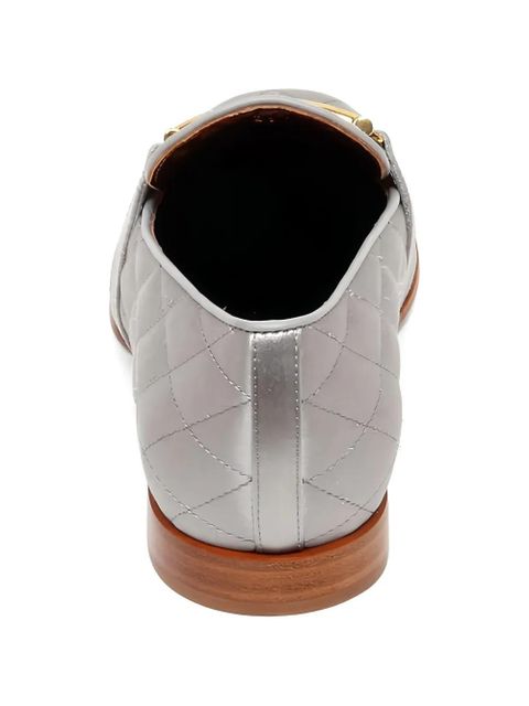 Tod's quilted logo-detail loafers - Grey