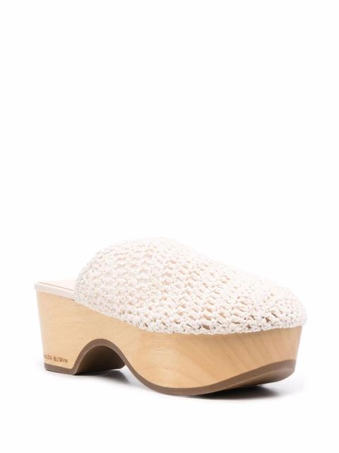 Magda Butrym crochet clog mules - White