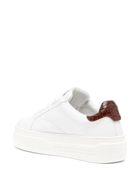 Lanvin DDB0 leather platform sneakers - White