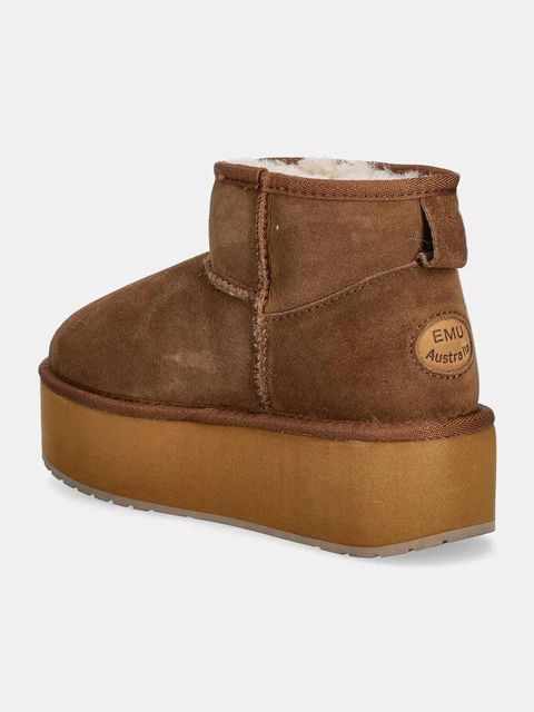 Emu Australia śniegowce zamszowe Stinger Micro Flatform kolor brązowy W13082.CHES