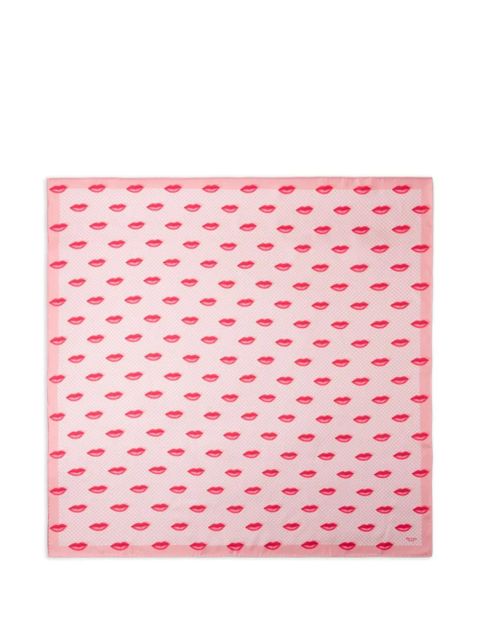 Prada printed silk twill scarf, 90 x 90 cm - Pink