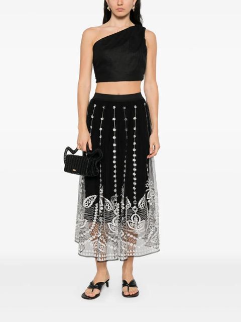 Maje lace-detail maxi skirt - Black - zdjęcie produktu nr 2
