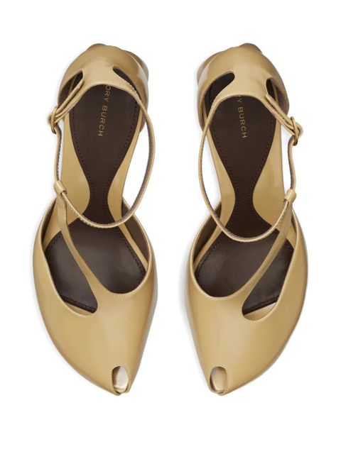 Tory Burch 90mm peep-toe T-strap shoes - Brown