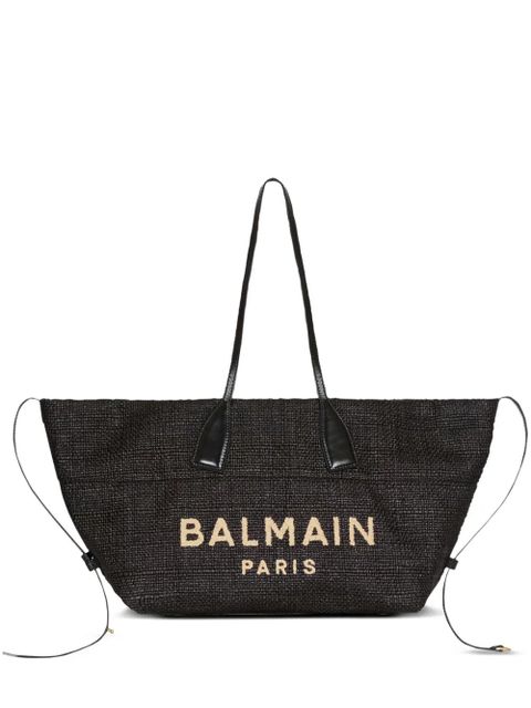 Balmain Track logo-embroidered tote bag - Black - zdjęcie produktu nr 1