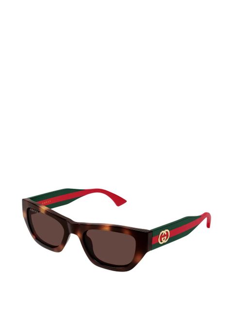 Gucci Eyewear stripe logo square-frame sunglasses - Brown - zdjęcie produktu nr 2