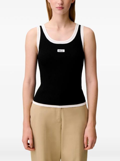 Claudie Pierlot ribbed contrast-trim tank top - Black
