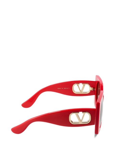 Valentino Garavani VLogo rectangle-frame sunglasses - Red