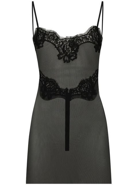 Dolce & Gabbana lace-trim tank top - Black - zdjęcie produktu nr 1