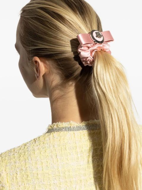 Versace Gianni Ribbon satin hair scrunchie - Pink