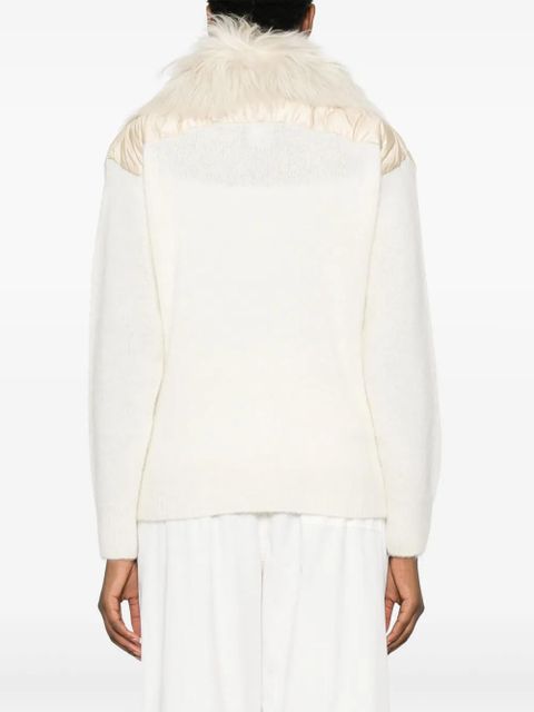 Moncler Grenoble panelled knitted down jacket - Neutrals