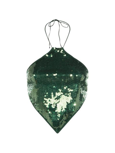 Oséree Marylin sequin tie top - Green - zdjęcie produktu nr 1